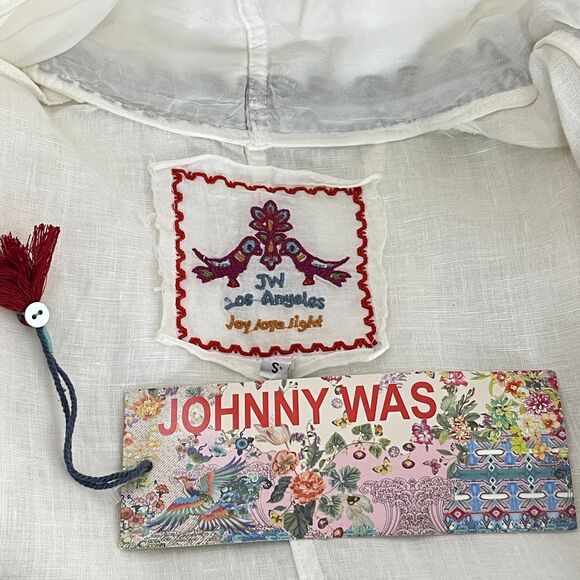 New Johnny Was Sentrie Linen Embroidered Kimono Cardigan Jacket Women's Small - Picture 3 of 7